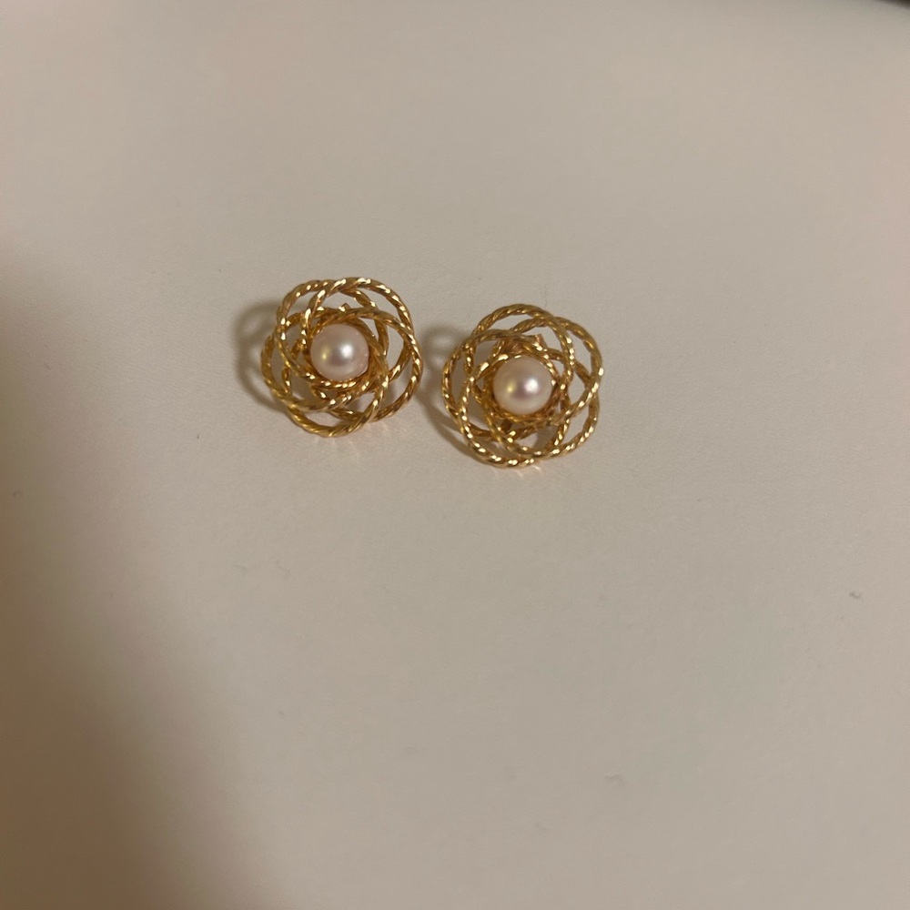 Vintage 14K Gold and Pearl Earrings